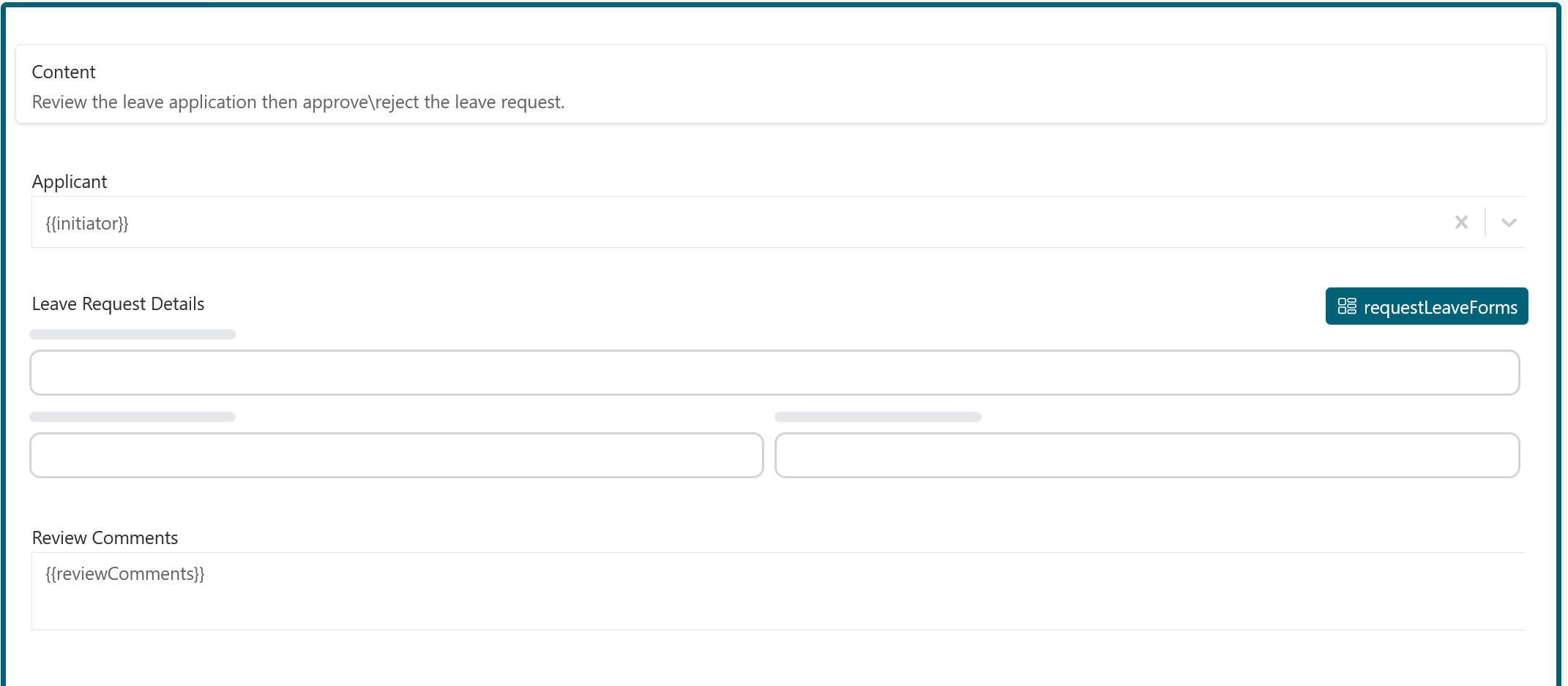 Review leave request task form
