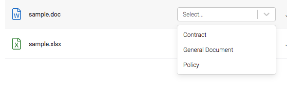 210J document upload select content type