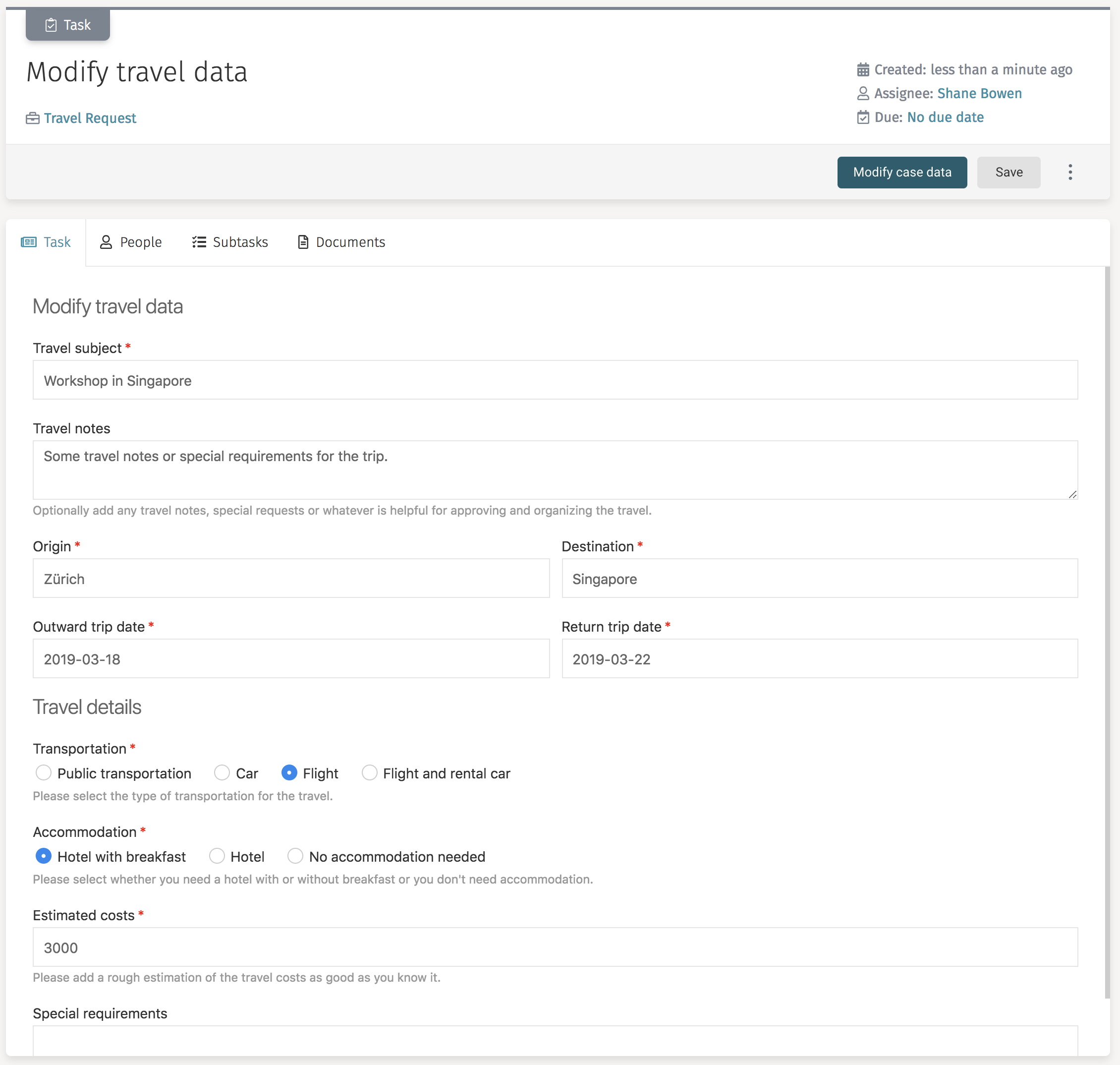 25 modify task with details