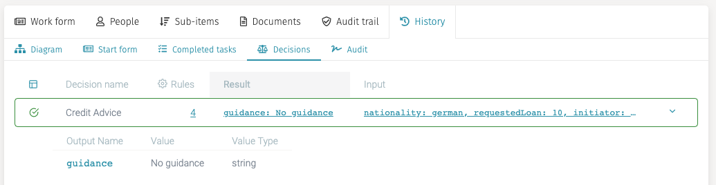 42 work tabs history decisions output