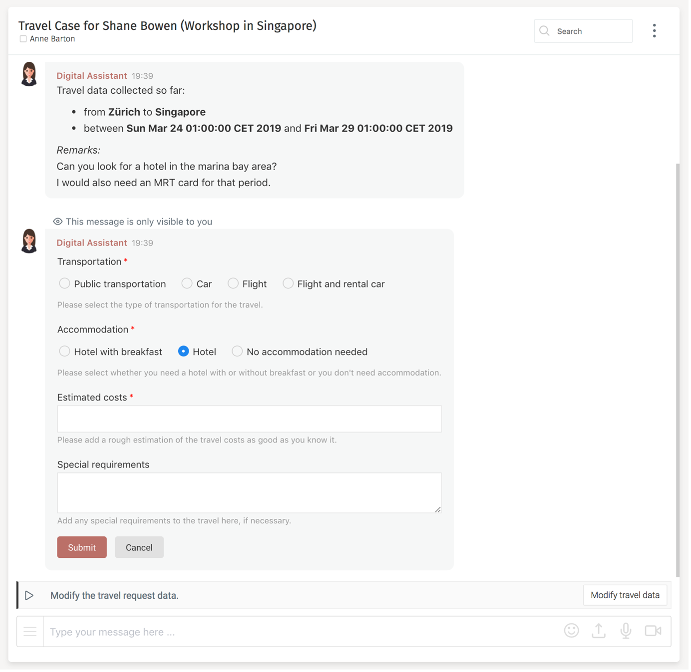 64C conversation with task