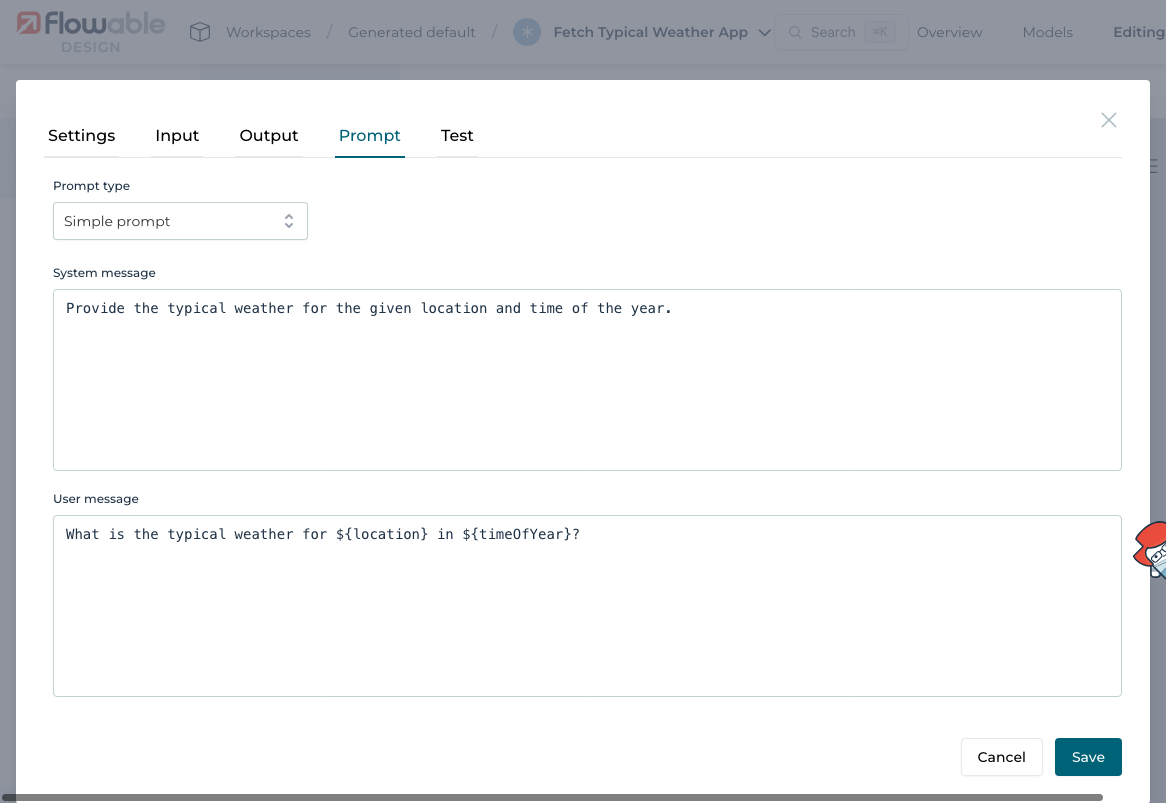 Prompt configuration