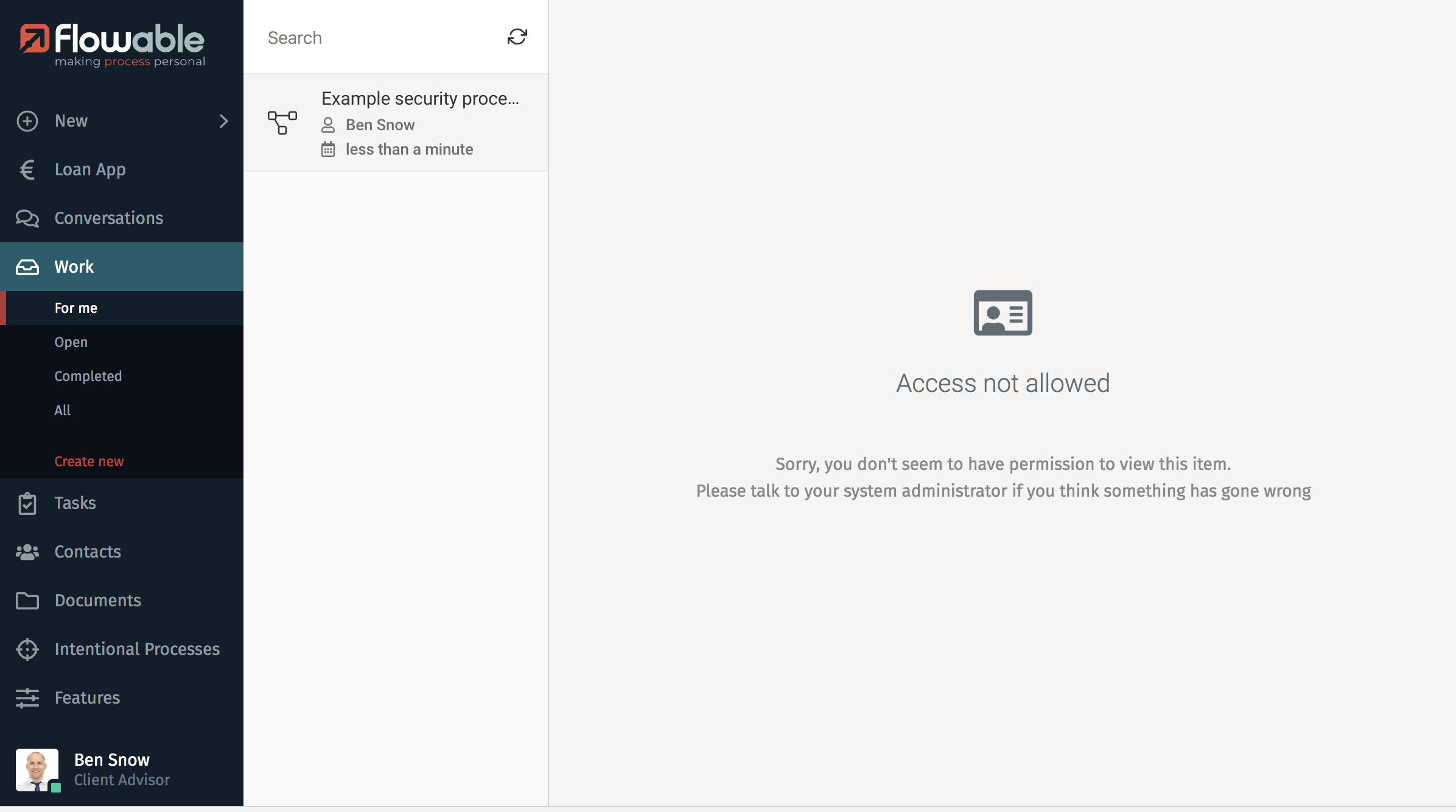 835 security policy access not allowed