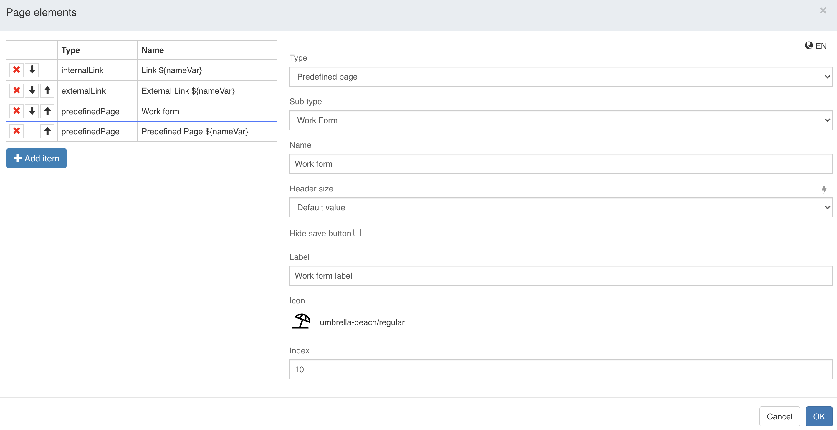 850 design page element details