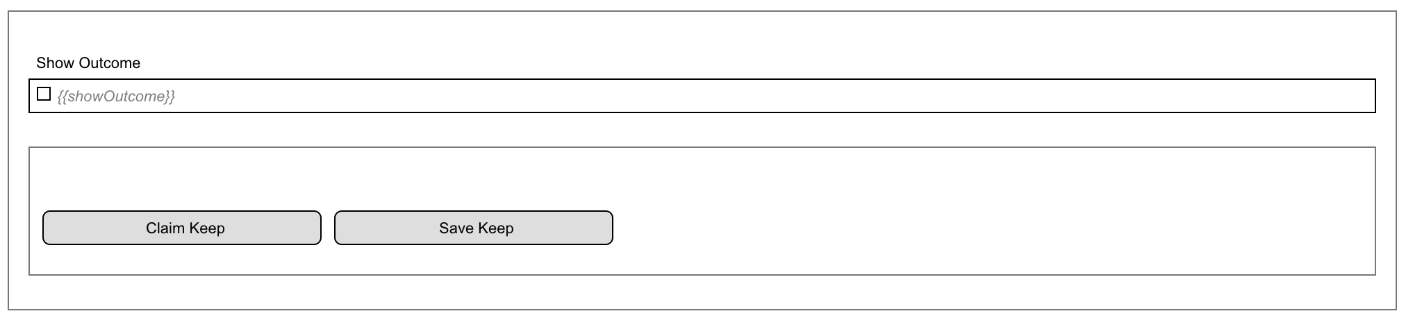 Form Outcomes Button group