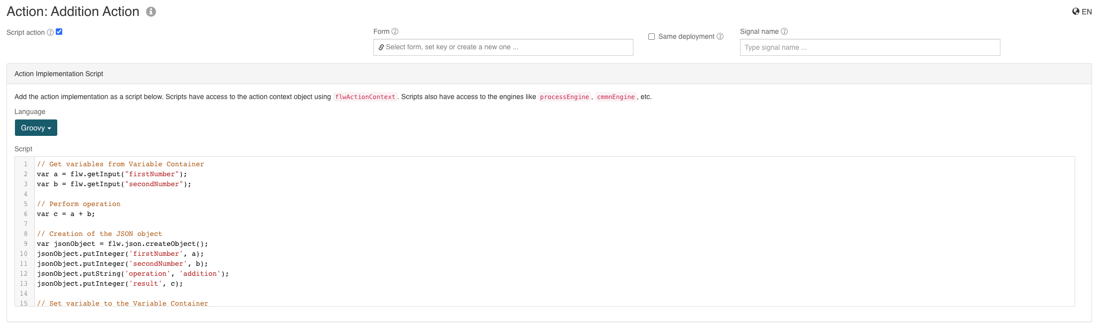 Scripts in Action Bots
