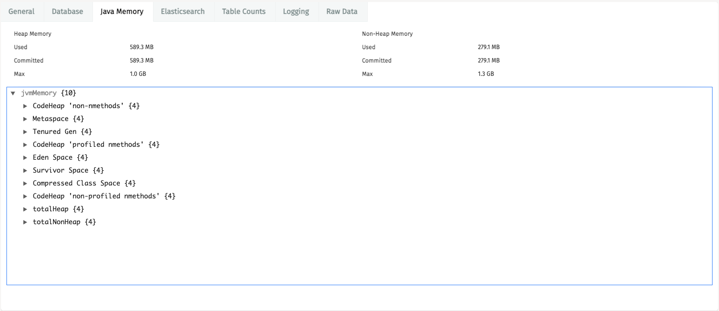 Java Memory Information UI