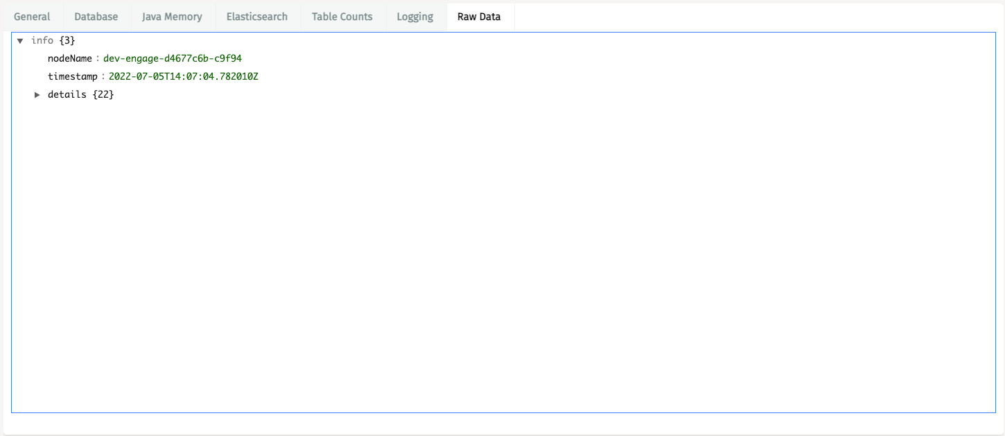 Raw Data Information UI