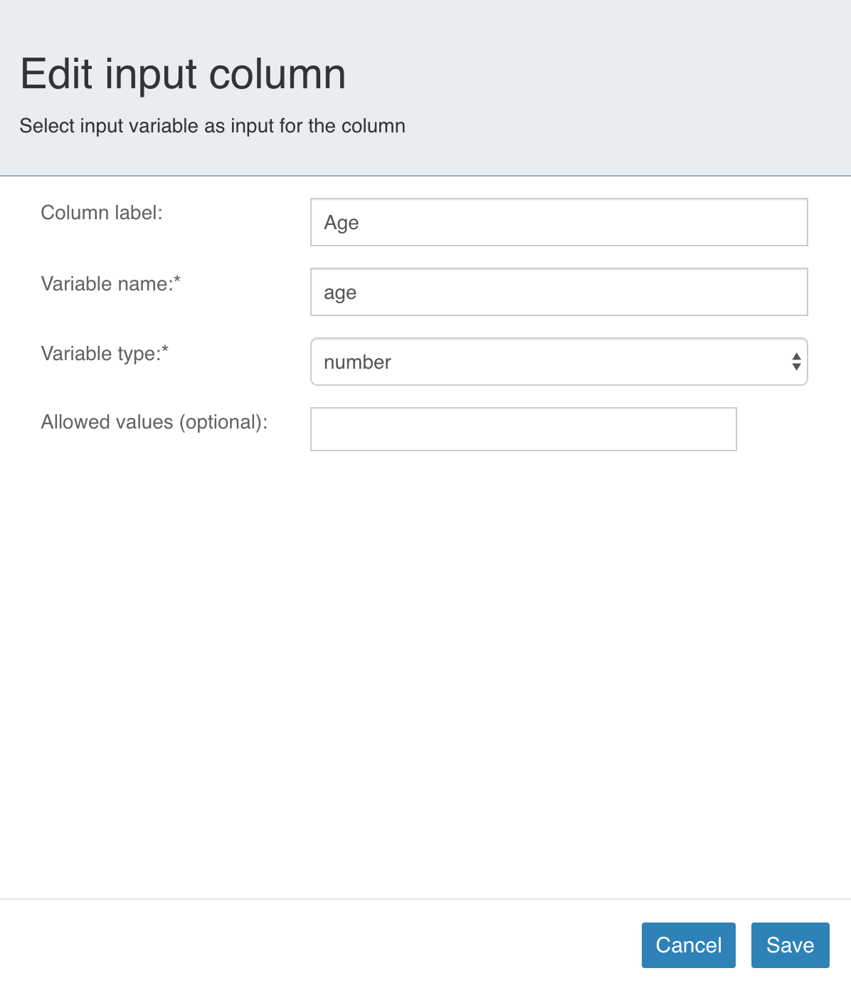 create decision input