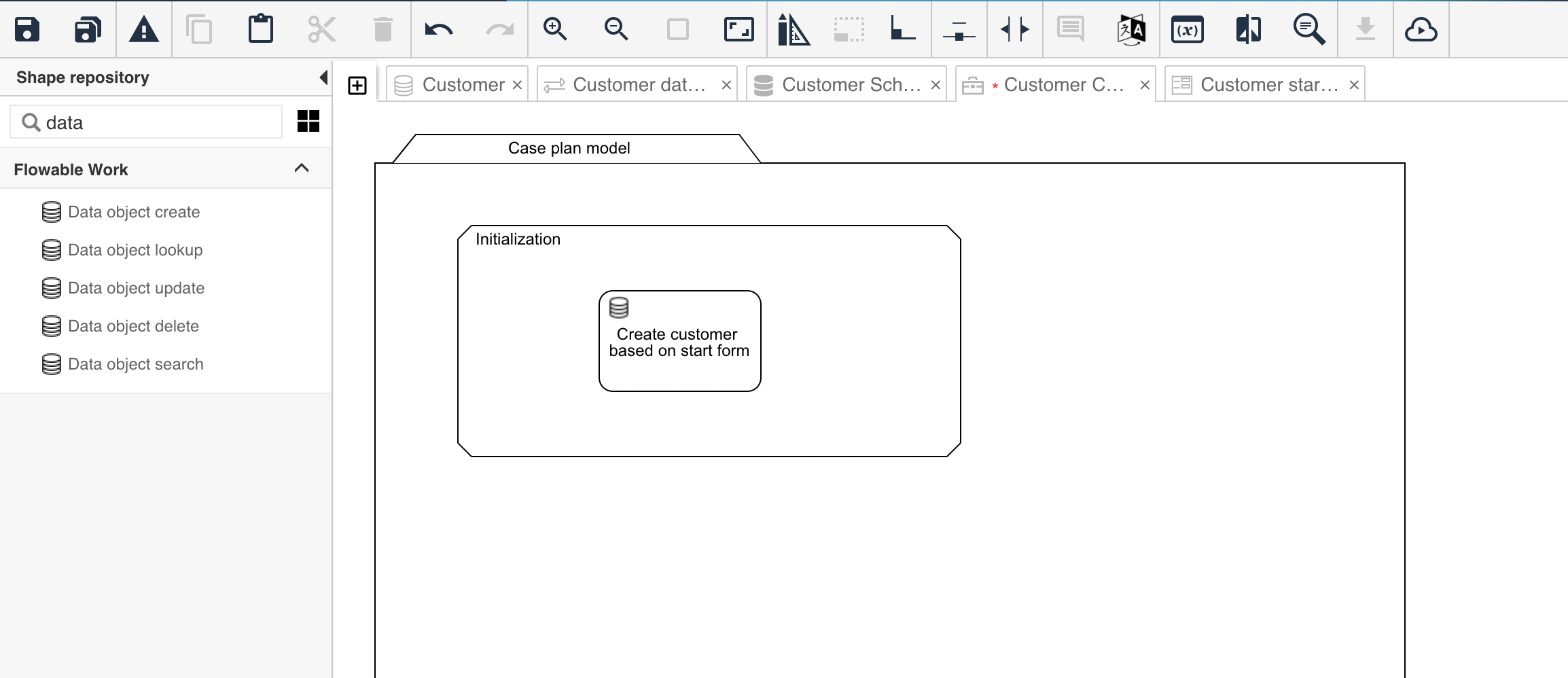 Data Object CMMN Example