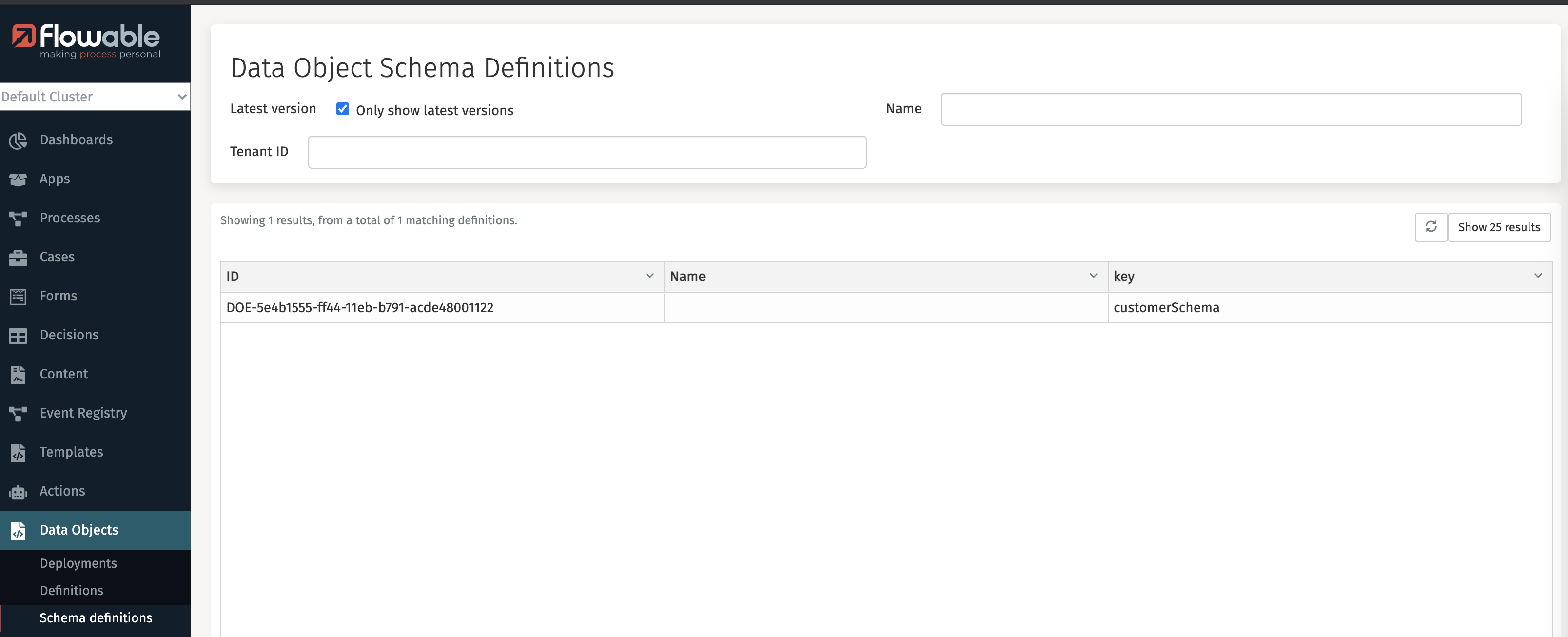 Data Object CMMN Example
