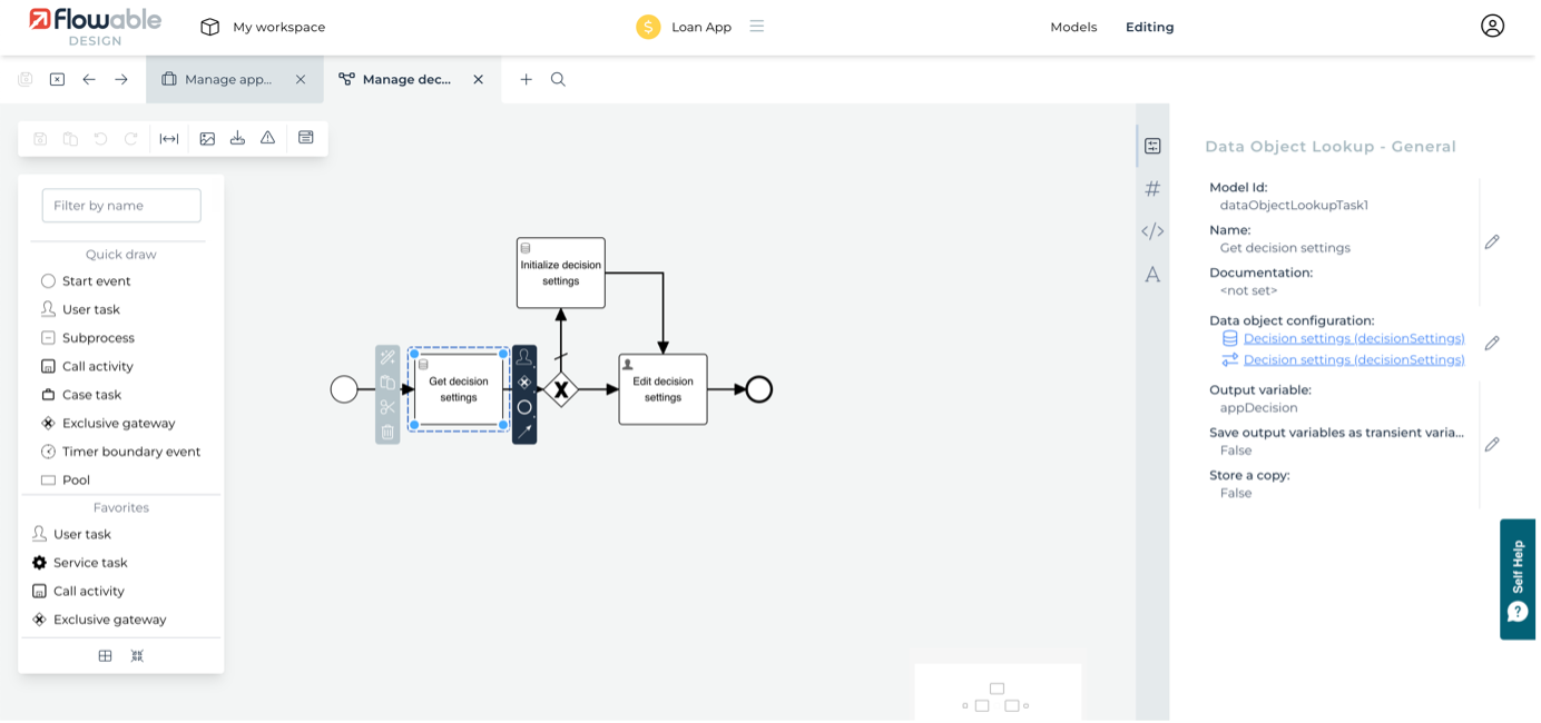 Decision settings process