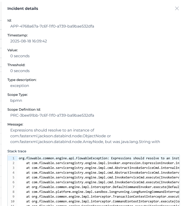task incident details