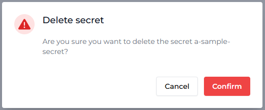 delete secret confirmation