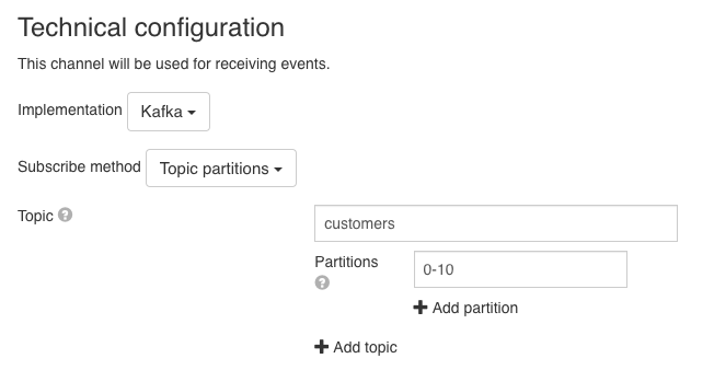 Kafka Inbound Channel Technical Configuration Partitions UI