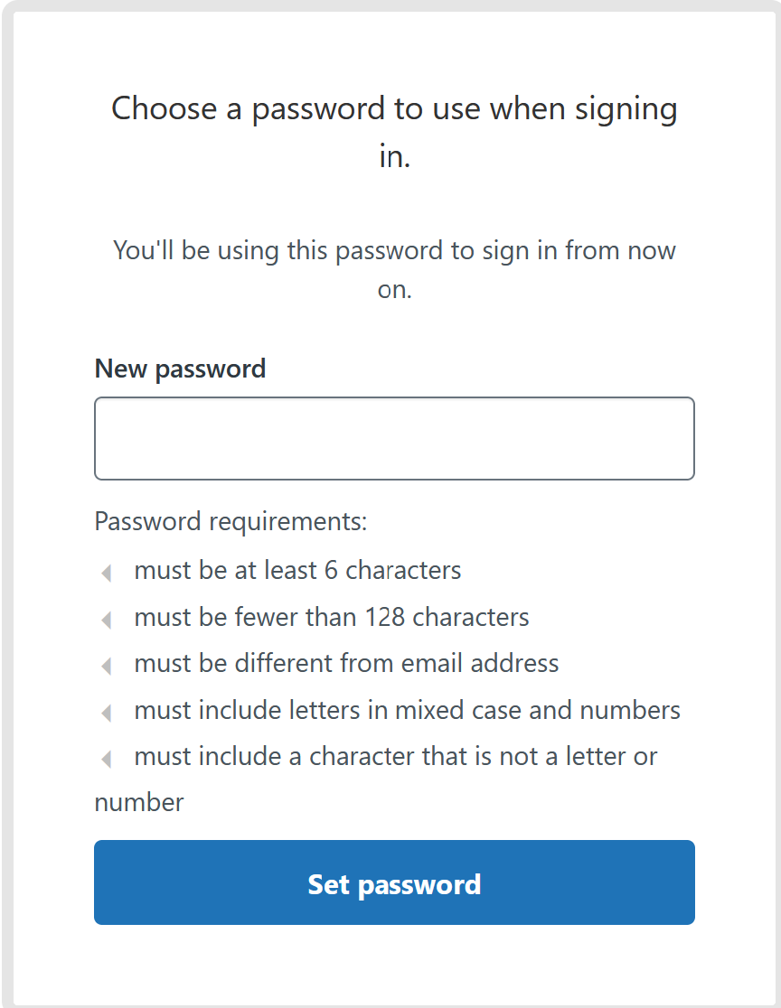 set password