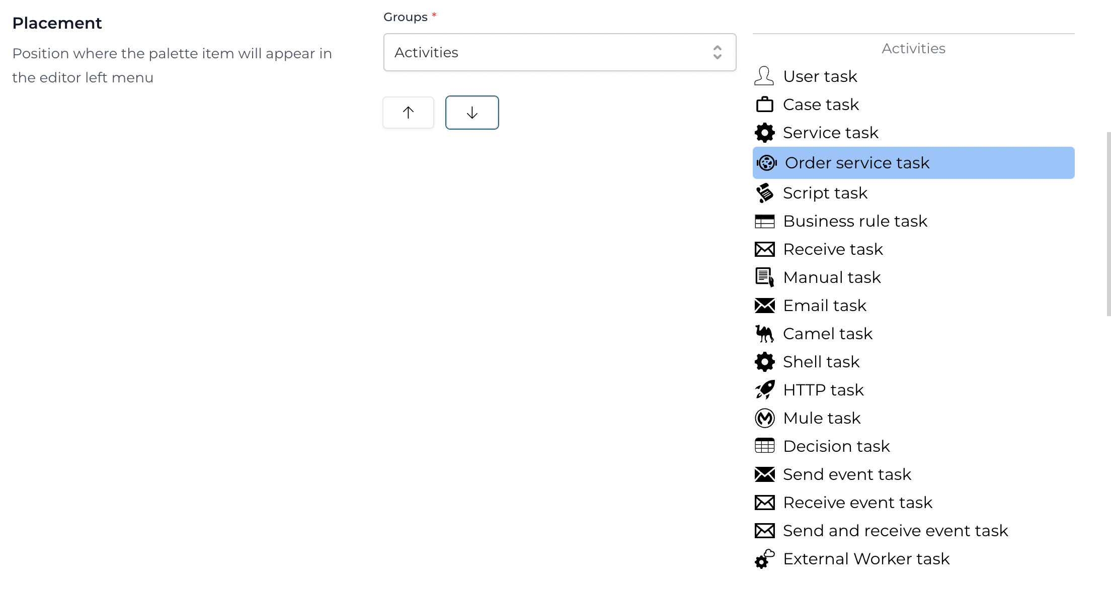 Place the new Service task