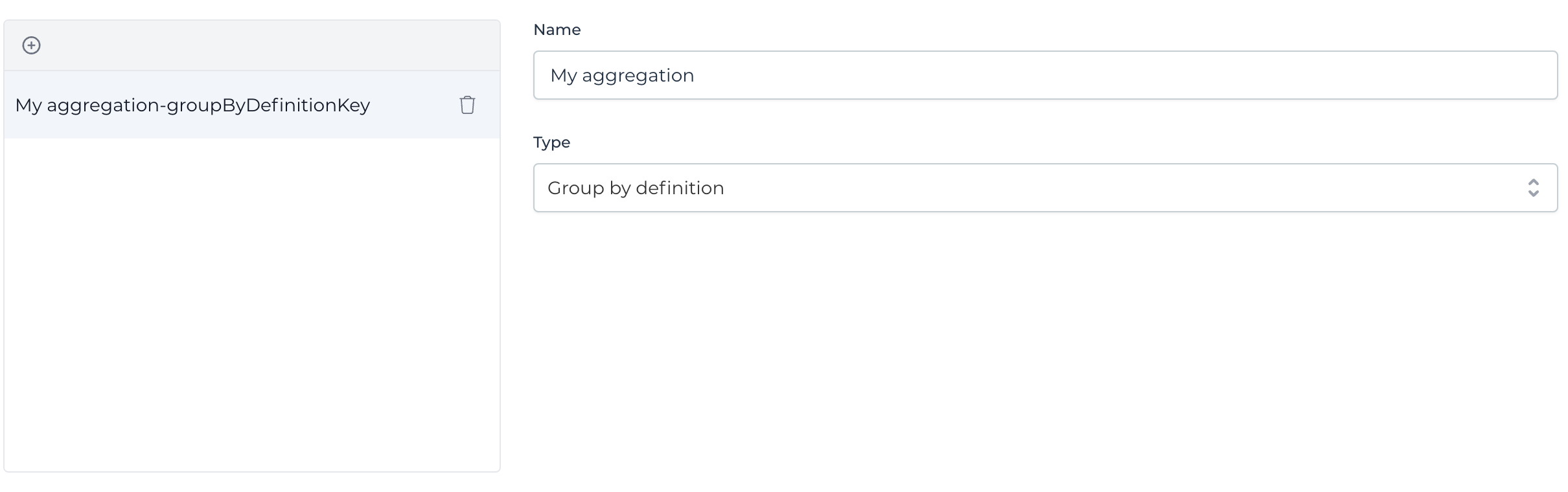 Query model builder Aggregations Tab