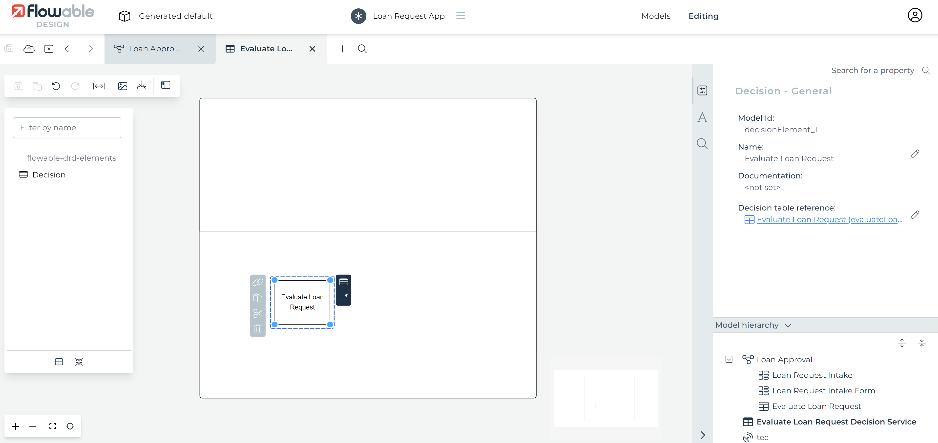 create new decision service decision