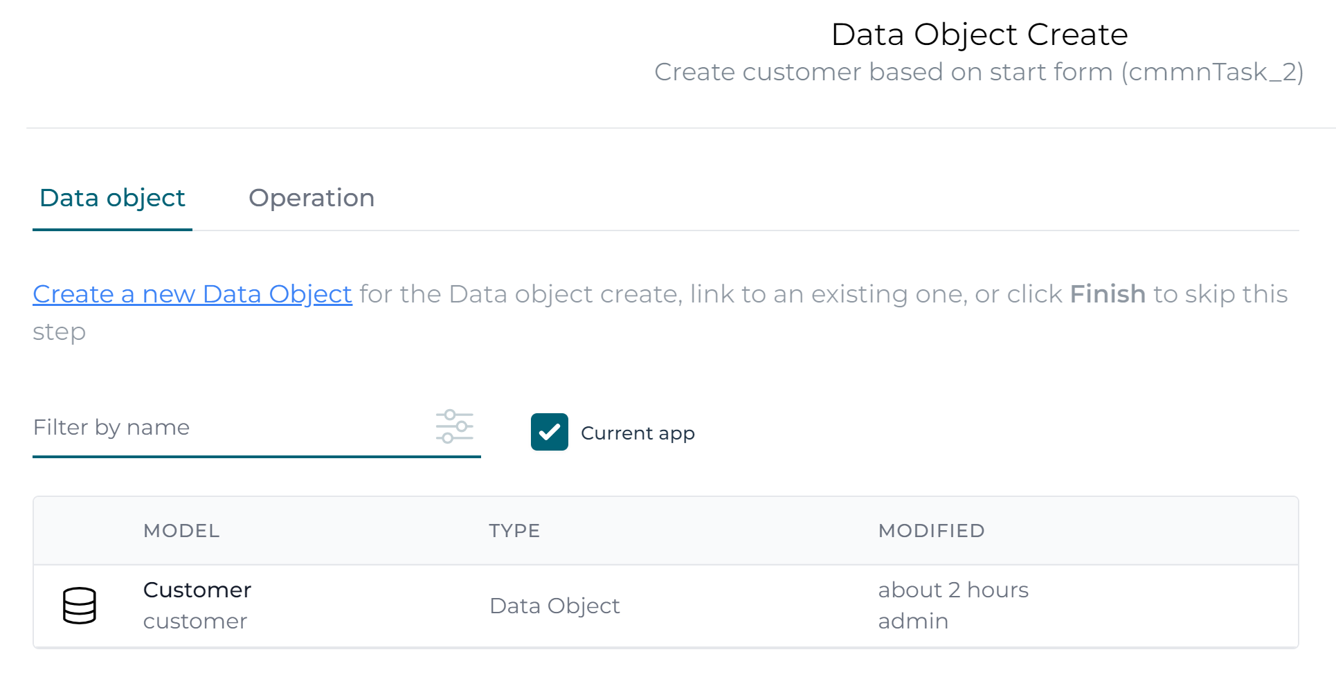 Data Object CMMN Example