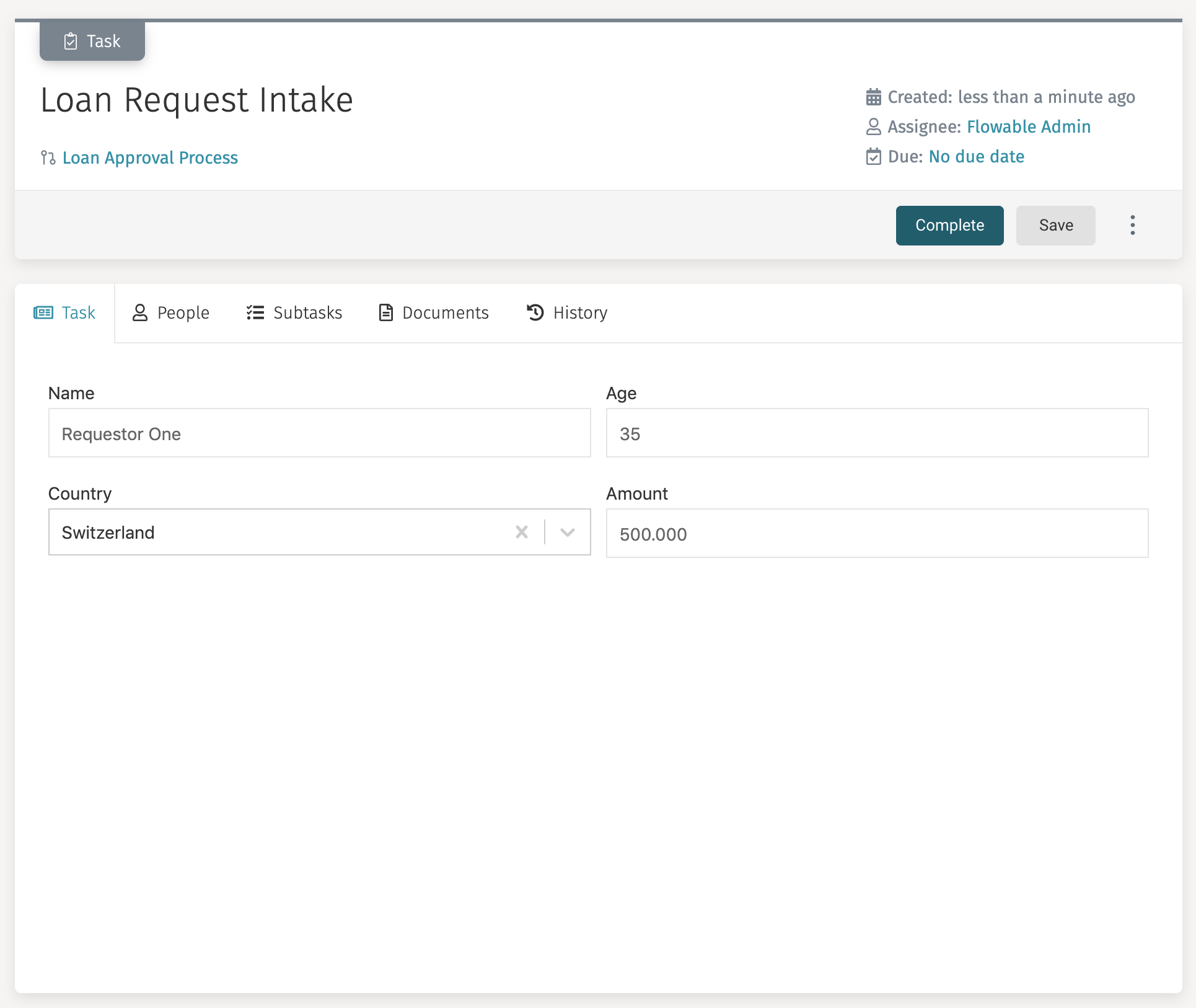 scenario 1 intake form