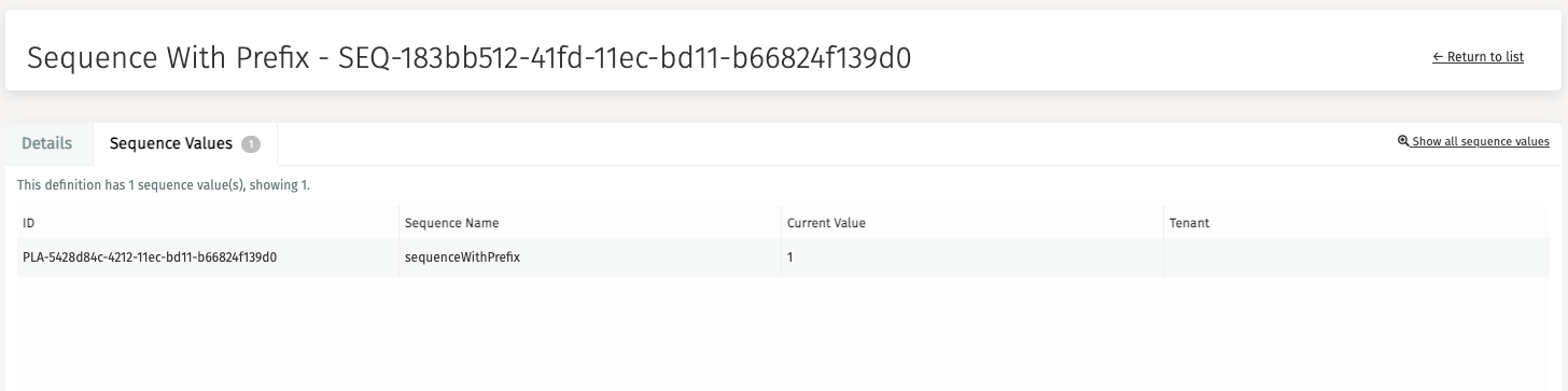 Sequence Definition Sequence Values